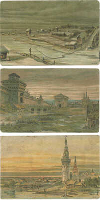 Лот из пяти открыток серии «Древняя Москва. (Для детей)» / Худож. А.С. Янов. М.: Т-во А.И. Абрикосова и сыновей, [1908].